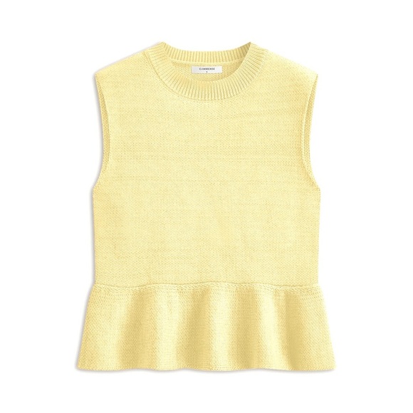 Commense Sleeveless Ruffle Hem Sweater Vest - Picture 1 of 4